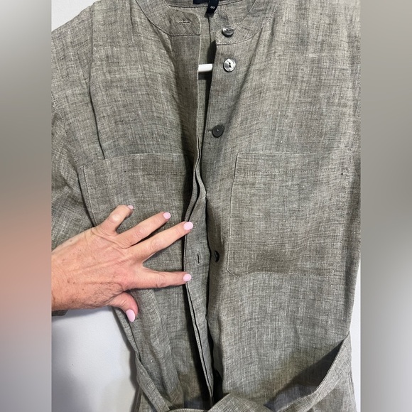 Theory Patch-Pocket Jumpsuit in Hemp. Size 00 color - willow melange - Picture 7 of 14